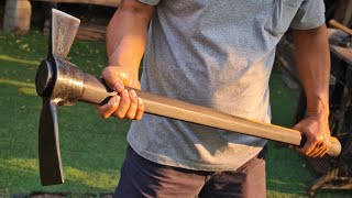 Making a mattock handle for the first time in my fathers life  True Temper [upl. by Ahron573]