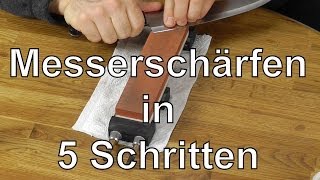 Messer schärfen auf Schleifsteinen in 5 Schritten  Anleitung Messer richtig scharf schleifen [upl. by Milburr412]