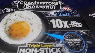 GRANITESTONE DIAMOND PAN REVIEW NON STICK TITANIUM AND DIAMOND INFUSED [upl. by Irotal]