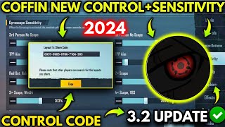 UPDATE 32 COFFIN NEW BEST SENSITIVITY  CODE AND BASIC SETTING CONTROL PUBG MOBILE [upl. by Salchunas]