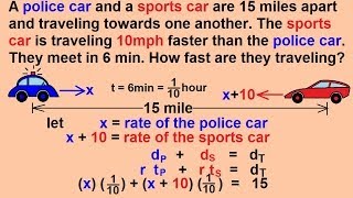 Algebra  Word Problems  Rate and Distance Part 33 [upl. by Annoval]