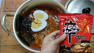 NONGSHIM SHIN 辛 Ramyun 🍜 사나이 울리는 신라면  Step by Step GUIDE  COOK  EAT  MUKBANG ASMR HD [upl. by Ynolem708]