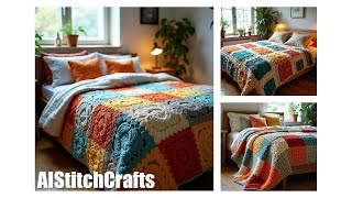 Patchwork Crochet Blanket share ideas design crochet knitting blanket [upl. by Willi]