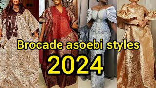 Latest brocade styles 2024  New damask styles for ladies  Brocade bubu gown styles Ankara styles [upl. by Glassman]