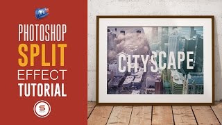 CITYSCAPE GRAPHIC DESIGN  Split Text Effect Photoshop Tutorial [upl. by Garrek]