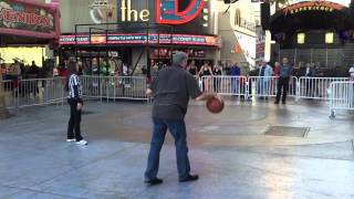 Amazing Basketball Shot Into 20Foot Hoop in Vegas [upl. by Hull]