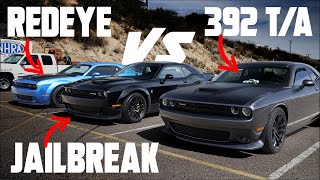 Jailbreak Hellcat VS Challenger RedEye VS Challenger TA 392 DRAG RACE [upl. by Scevo]