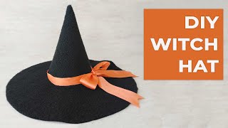 DIY Witch Hat in ANY size  How to make a Witch Hat for Halloween or Cosplay  TutorialFREE pattern [upl. by Hctud695]