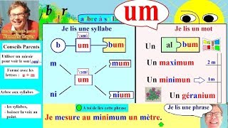 Apprentissage de la lecture Maternelle CP en Français  um 104 [upl. by Orrin]