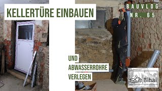 Bauvlog 65  Kellerfenster einbauen und Abwasserleitungen legen [upl. by Anizor96]