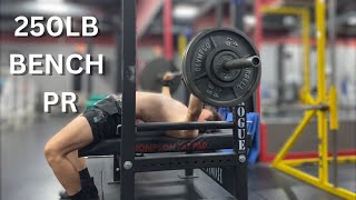 250LB BENCH PR  225 For Reps [upl. by Ranitta]