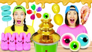 GOLD CHOCOLATE FONDUE CHALLENGE 초콜릿 퐁듀 챌린지 by Pico Pocky [upl. by Niffirg838]