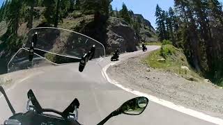 R1250 RS Chases Speed Twins on Ebbetts Pass HD 720p [upl. by Eselehs215]