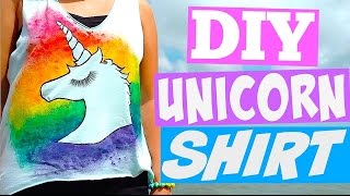 DIY UNICORN SHIRT  Easy DIY Clothes for Summer [upl. by Asiral698]