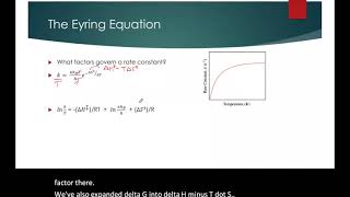 Eyring Plots and Activation Parameters [upl. by Htennaj]