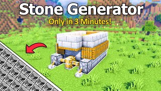 Minecraft EASY STONE GENERATOR FARM FOR ANY WORLD Tutorial 121 [upl. by Hwang]